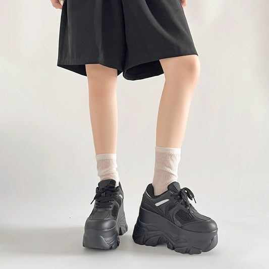 Shoes in Closet +10.5cm 厚底 ハイソール ラメMIX ボリューム スニーカー 536 ブラック SIC-536_BLK