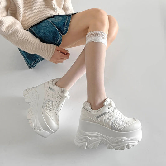 Shoes in Closet +10.5cm 厚底 ハイソール ラメMIX ボリューム スニーカー 536 ホワイト SIC-536_WHT