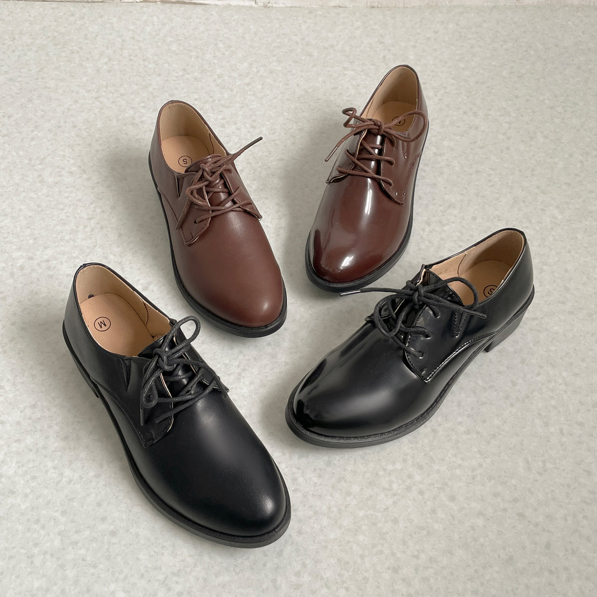 【SALE】 Shoes in Closet 超軽量 マニッシュ オックスフォード シューズ 7633 ブラック/エナメル SIC-7633_BLK/E