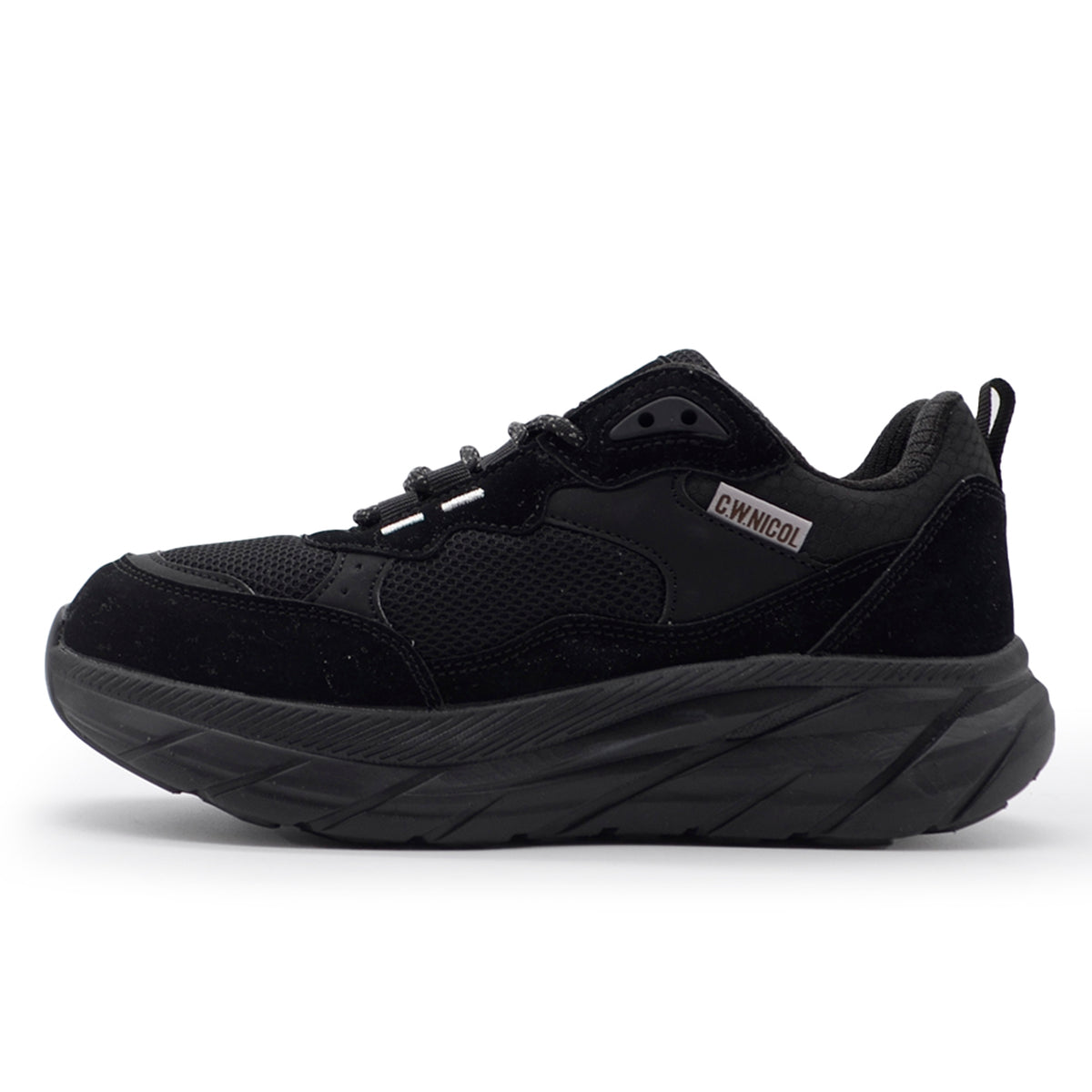 C.W.NICOL 厚底ソール スポーティ メッシュアッパー Volume Lace スニーカー  レディース ブラック 【CW-123_BL】