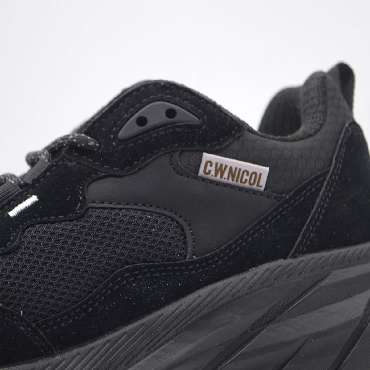 C.W.NICOL 厚底ソール スポーティ メッシュアッパー Volume Lace スニーカー  レディース ブラック 【CW-123_BL】