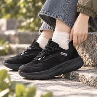C.W.NICOL 厚底ソール スポーティ メッシュアッパー Volume Lace スニーカー  レディース ブラック 【CW-123_BL】