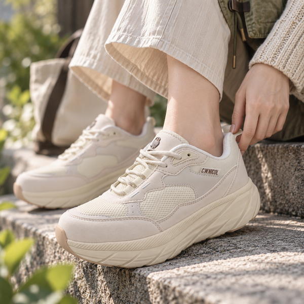 C.W.NICOL 厚底ソール スポーティ メッシュアッパー Volume Lace スニーカー  レディース ホワイト 【CW-123_WH】