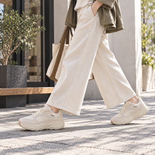 C.W.NICOL 厚底ソール スポーティ メッシュアッパー Volume Lace スニーカー  レディース ホワイト 【CW-123_WH】