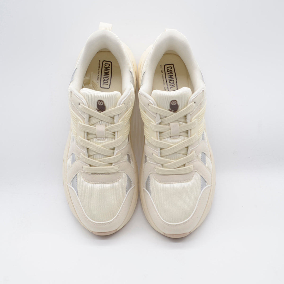 C.W.NICOL 厚底ソール テック系 スポーティ Volume Lace Tech スニーカー  レディース ホワイト 【CW-146_WH】