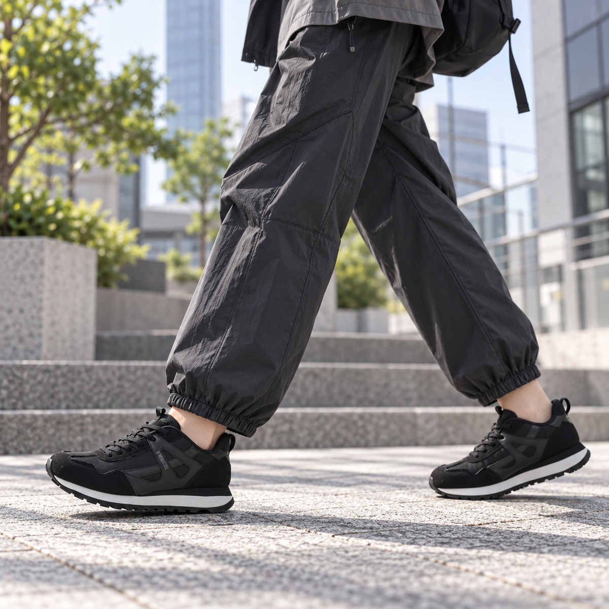 【SALE】【20％OFF】C.W.NICOL テックデザイン クラシックランニング トラディショナル ローテク Town Walk Techスニーカー レディース ブラック【CW-148_BL】