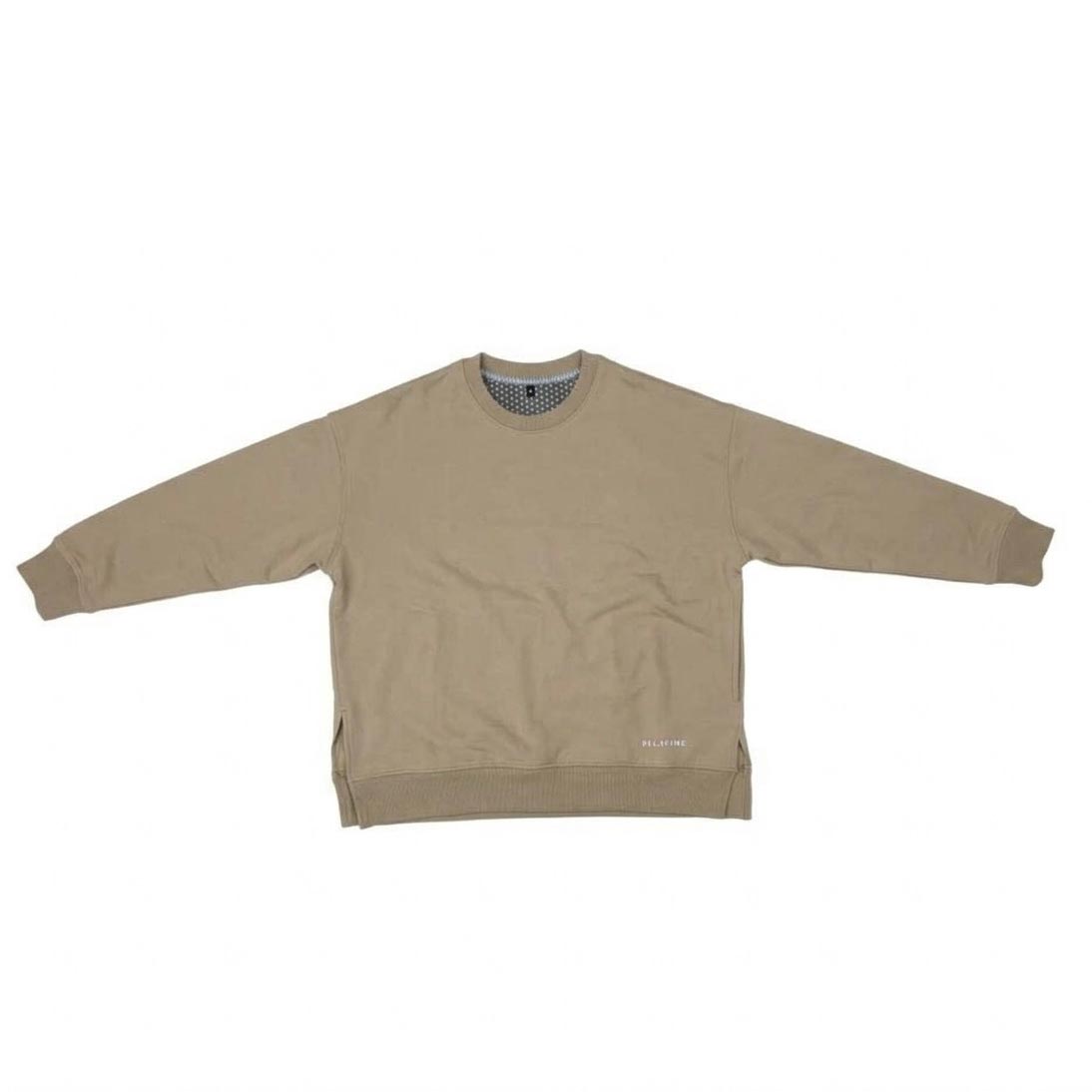 RELA FINE コンディションサポートウェア レディース  スウェット サイドスリット クルーネックシャツ ベージュ 15466320-BEIGE