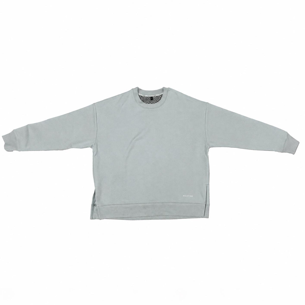 RELA FINE コンディションサポートウェア レディース  スウェット サイドスリット クルーネックシャツ ライトグレー 15466320-LGRAY