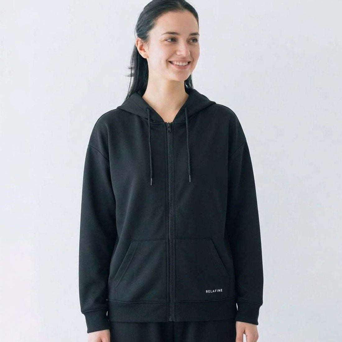 RELA FINE コンディションサポートウェア レディース  スウェット フルジップパーカー ブラック 15466321-BLACK