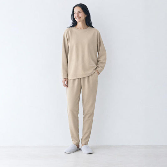 RELA FINE コンディションサポートウェア レディース  スウェット クルーネック 上下セット ベージュ 15466323-BEIGE