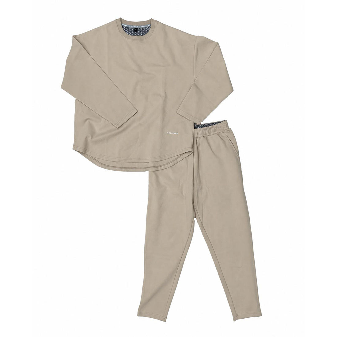 RELA FINE コンディションサポートウェア レディース  スウェット クルーネック 上下セット ベージュ 15466323-BEIGE
