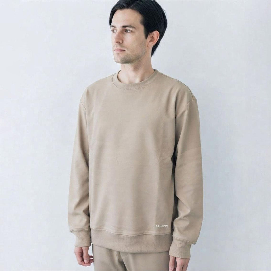 RELA FINE コンディションサポートウェア メンズ クルーネック スエットシャツ ベージュ 85466320-BEIGE