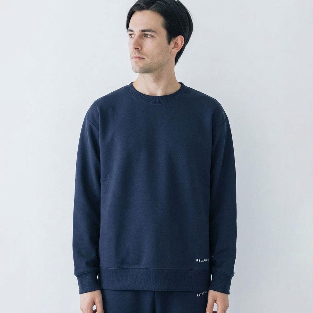 RELA FINE コンディションサポートウェア メンズ クルーネック スエットシャツ ネイビー 85466320-NAVY