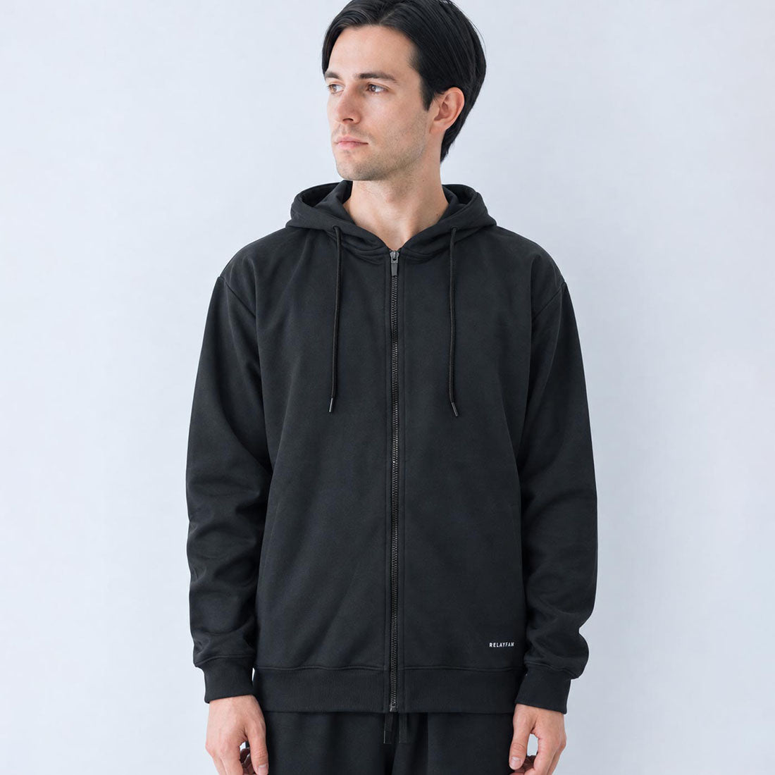 RELA FINE コンディションサポートウェア メンズ スウェット フルジップパーカー ブラック 85466321-BLACK