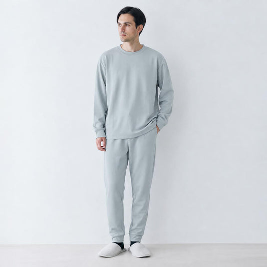 RELA FINE コンディションサポートウェア メンズ スウェット クルーネック 上下セット ライトグレー 85466323-LGRAY