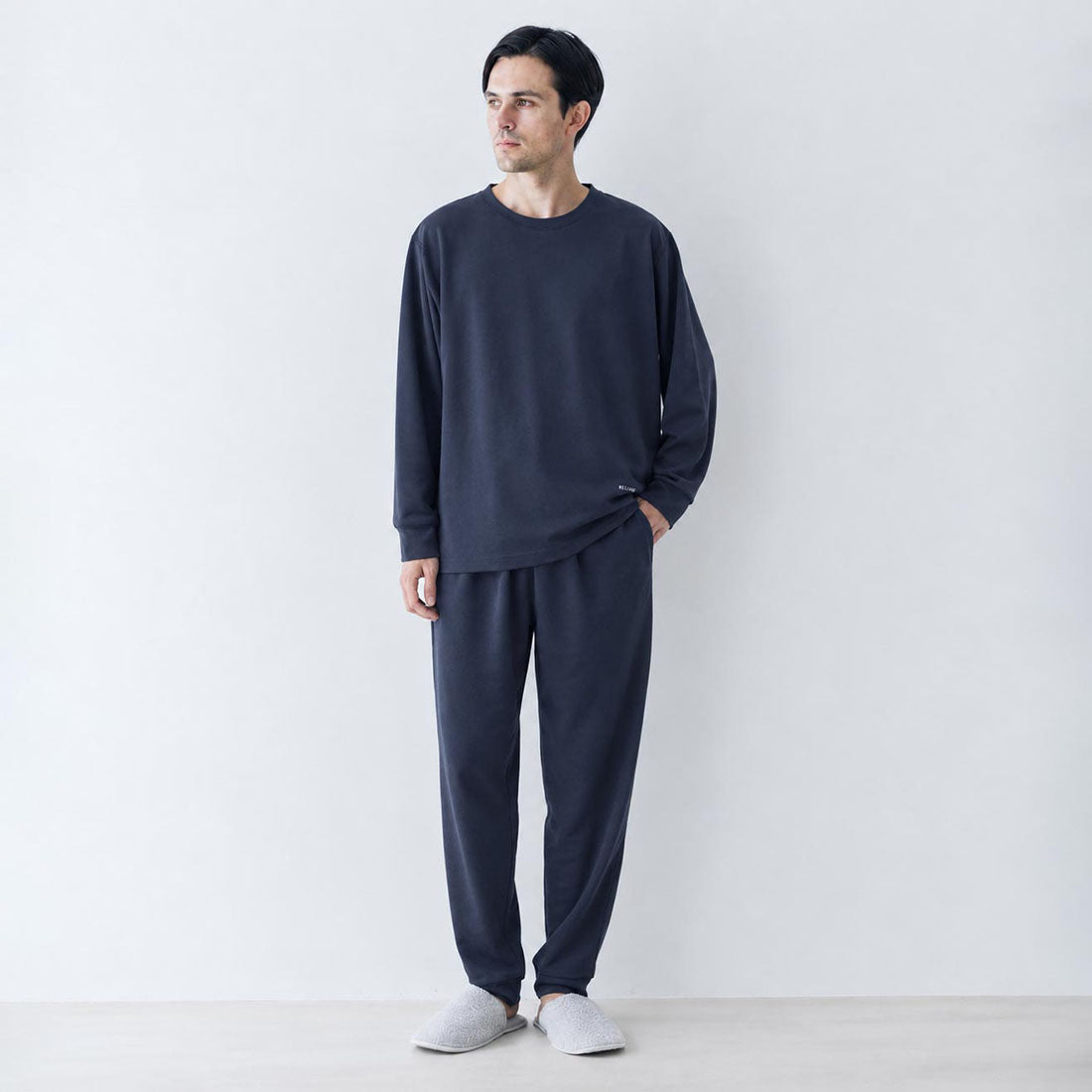 RELA FINE コンディションサポートウェア メンズ スウェットクルーネック 上下セット ネイビー 85466323-NAVY