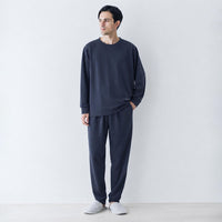 RELA FINE リラファイン コンディションサポートウェア メンズ スウェットクルーネック 上下セット ネイビー 85466323-NAVY