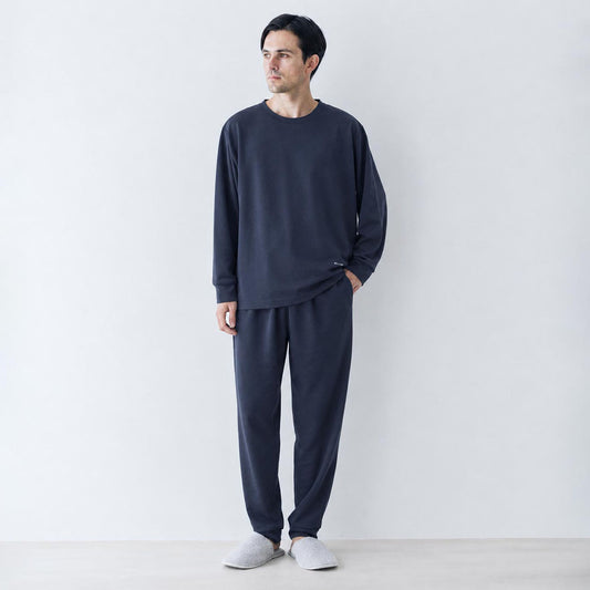 RELA FINE コンディションサポートウェア メンズ スウェットクルーネック 上下セット ネイビー 85466323-NAVY