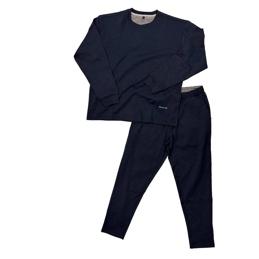 RELA FINE コンディションサポートウェア メンズ スウェットクルーネック 上下セット ネイビー 85466323-NAVY