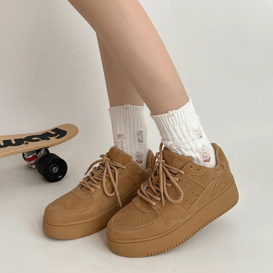 Shoes in Closet 軽量 厚底 ベーシック コートスニーカー 1483 ベージュ SIC-1483_BG