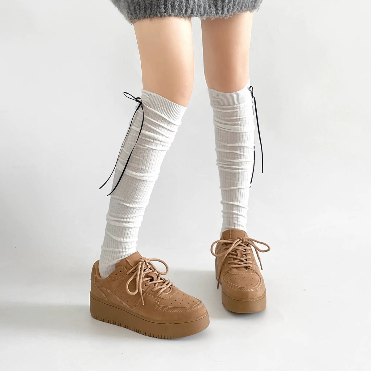 Shoes in Closet 軽量 厚底 ベーシック コートスニーカー 1483 ベージュ SIC-1483_BG