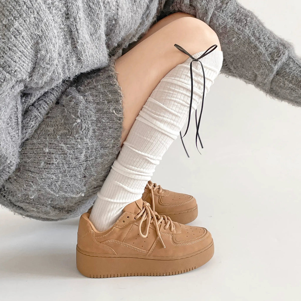 Shoes in Closet 軽量 厚底 ベーシック コートスニーカー 1483 ベージュ SIC-1483_BG