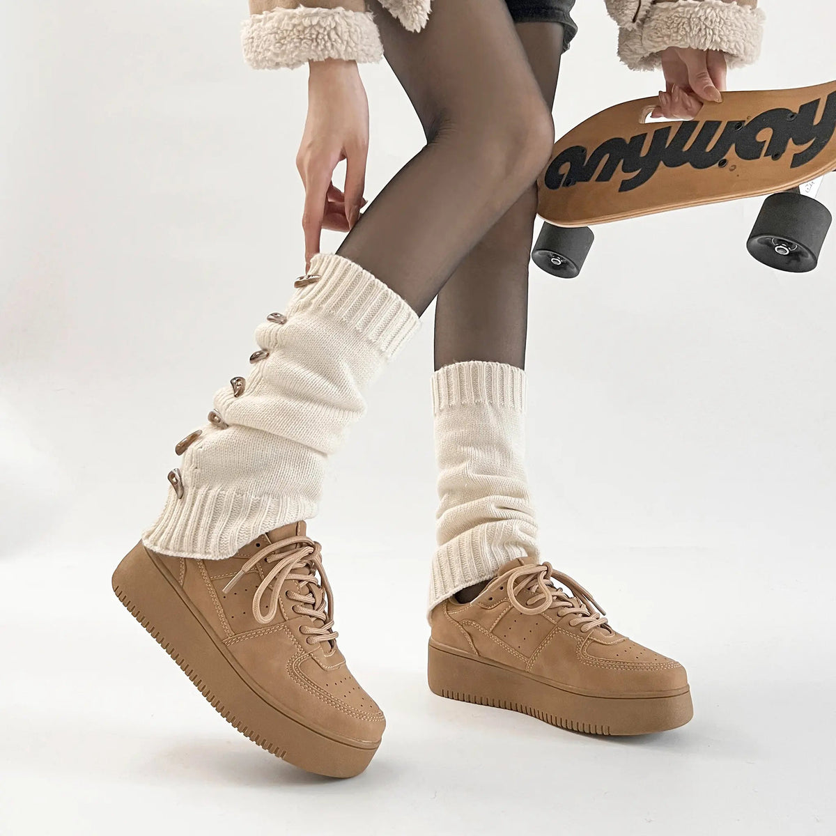 Shoes in Closet 軽量 厚底 ベーシック コートスニーカー 1483 ベージュ SIC-1483_BG