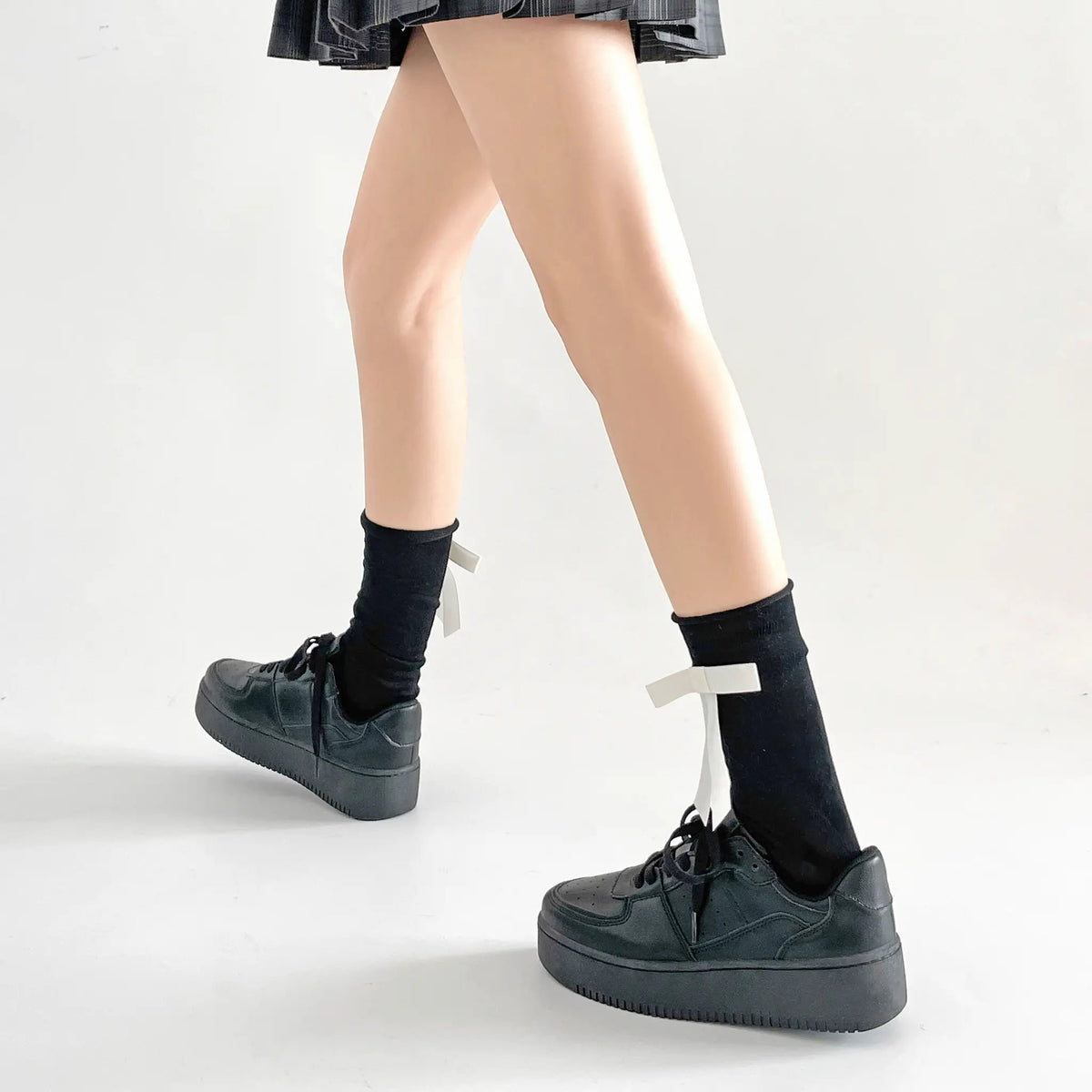 Shoes in Closet 軽量 厚底 ベーシック コートスニーカー 1483 ブラック/ブラック SIC-1483_BLK/BLK