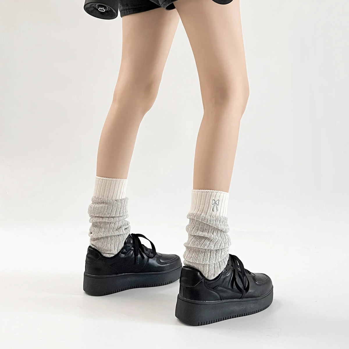 Shoes in Closet 軽量 厚底 ベーシック コートスニーカー 1483 ブラック/ブラック SIC-1483_BLK/BLK