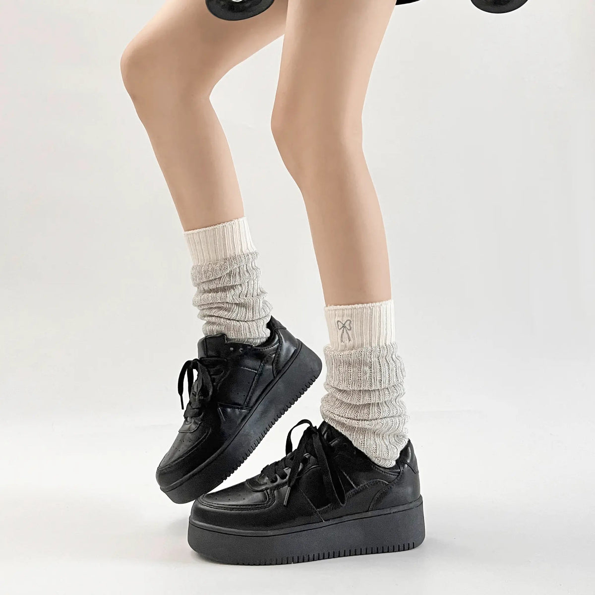 Shoes in Closet 軽量 厚底 ベーシック コートスニーカー 1483 ブラック/ブラック SIC-1483_BLK/BLK
