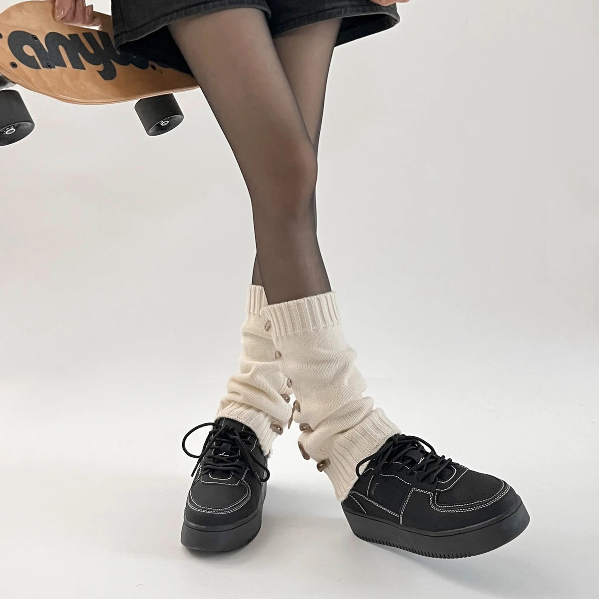 Shoes in Closet 軽量 厚底 ベーシック コートスニーカー 1483 ブラック/ヌバック SIC-1483_BLK/N