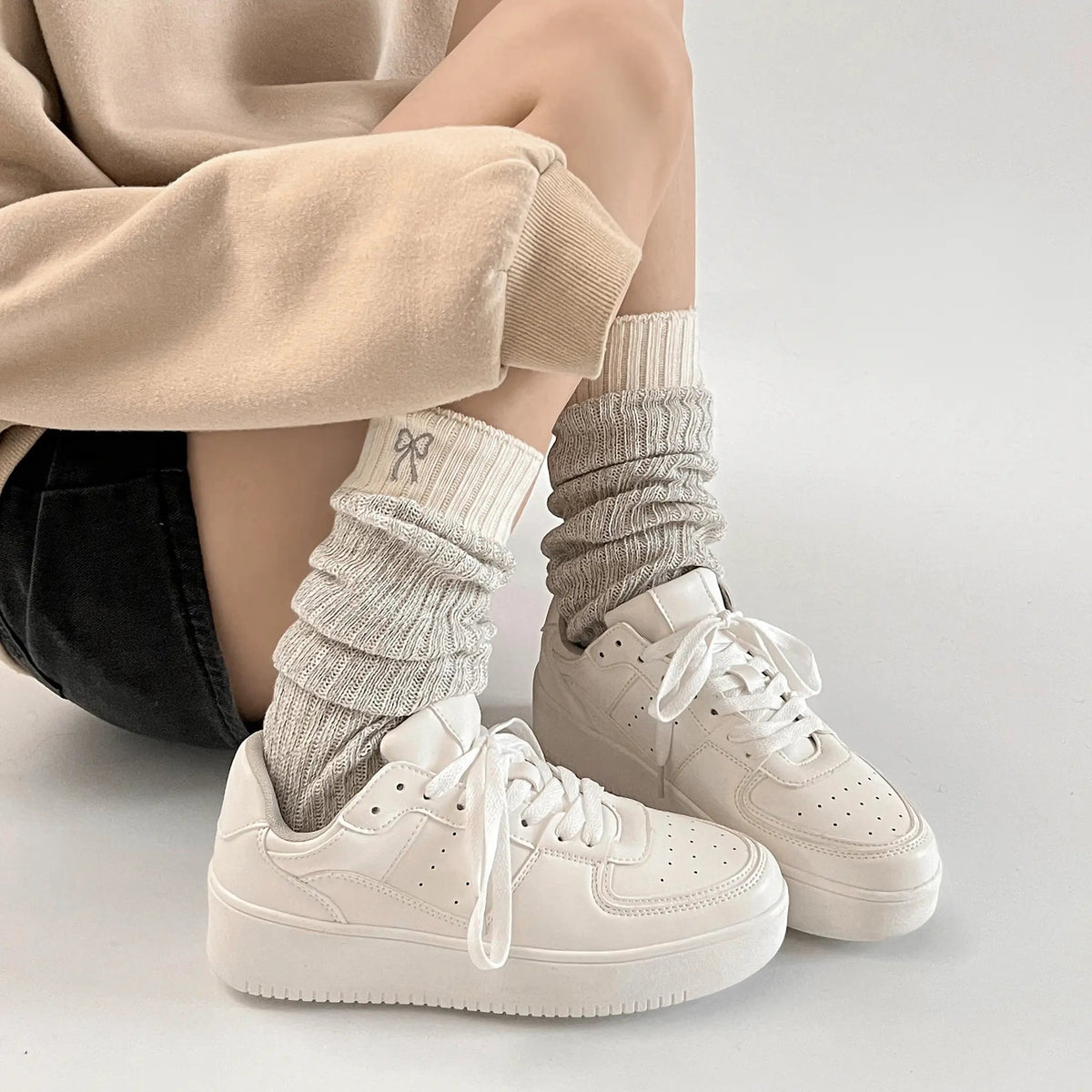 Shoes in Closet 軽量 厚底 ベーシック コートスニーカー 1483 ホワイト SIC-1483_WHT