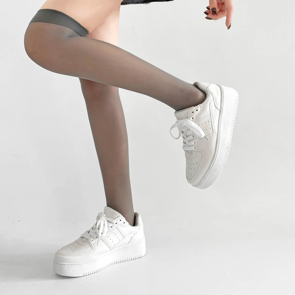 Shoes in Closet 軽量 厚底 ベーシック コートスニーカー 1483 ホワイト SIC-1483_WHT