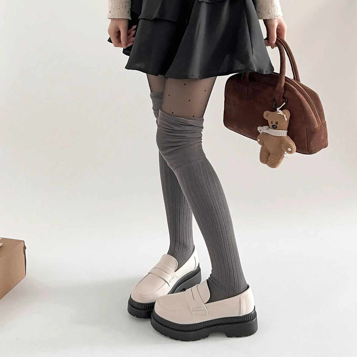 Shoes in Closet 軽量 厚底 2段ソール シンプル コインローファー 1891 アイボリー SIC-1891_IV/PU