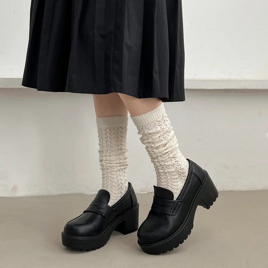 Shoes in Closet 軽量 厚底 タンクソール ヒールアップ ローファー 1895 ブラック SIC-1895_BLK/PU,BL
