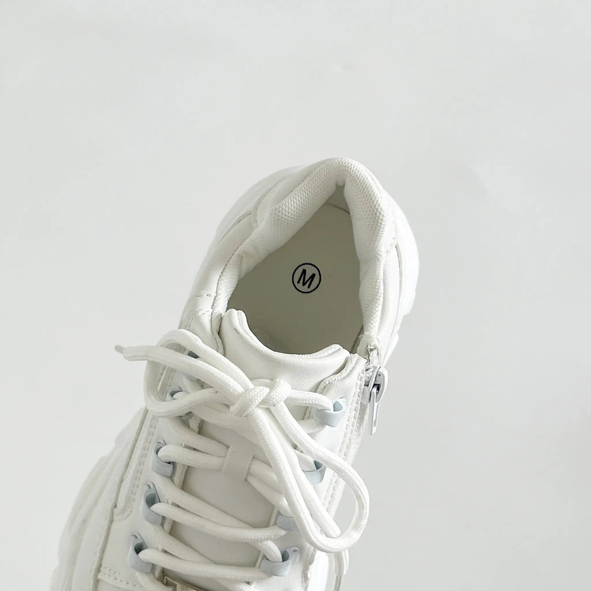 Shoes in Closet 軽量 厚底 ボリュームソール ファスナーつき ミッドカット スニーカー 1929 ダークグレー SIC-1929_DK.GREY/N