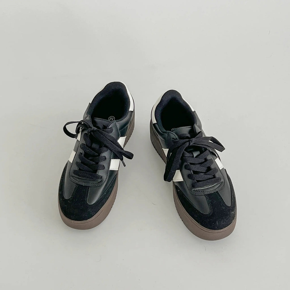 Shoes in Closet 軽量 厚底 ベーシック ダブルライン スニーカー 2448 ブラック SIC-2448_BLK