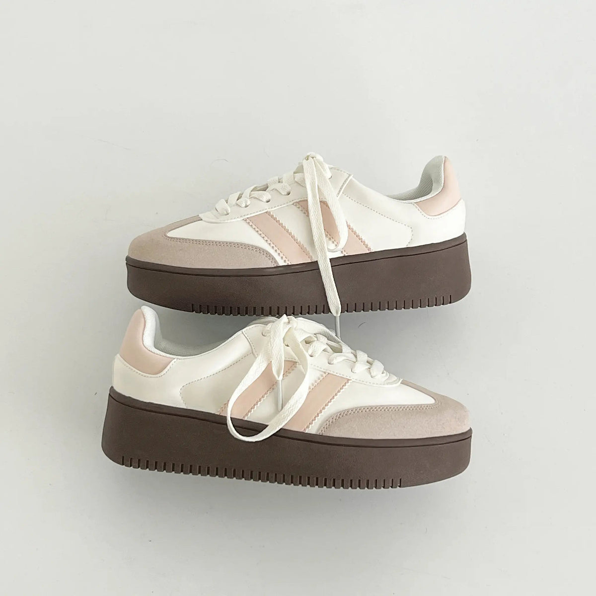 Shoes in Closet 軽量 厚底 ベーシック ダブルライン スニーカー 2448 ピンク SIC-2448_PINK