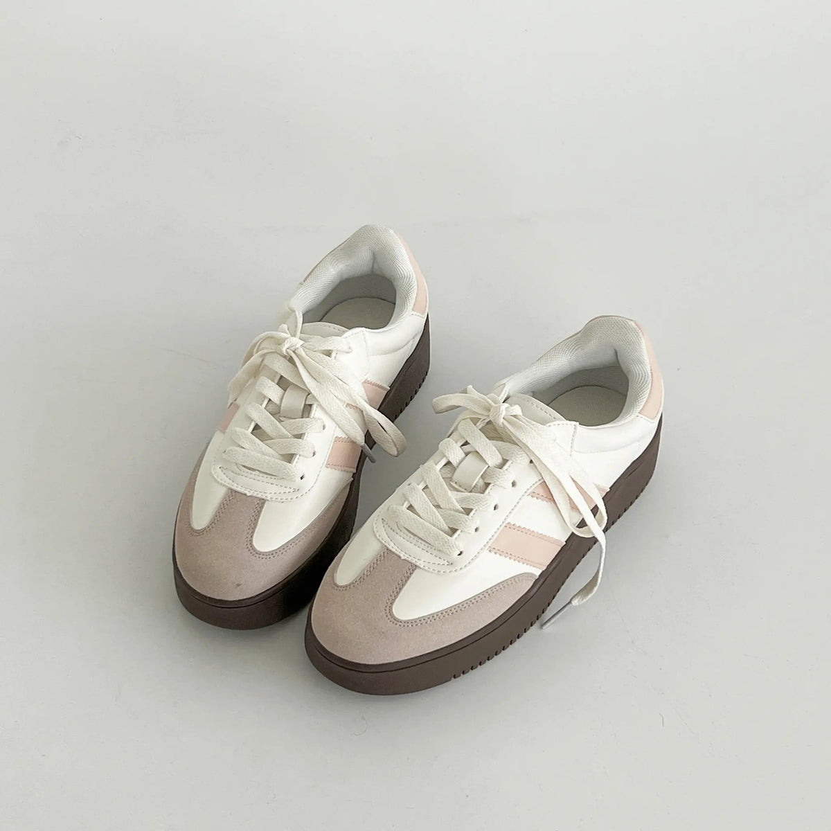 Shoes in Closet 軽量 厚底 ベーシック ダブルライン スニーカー 2448 ピンク SIC-2448_PINK