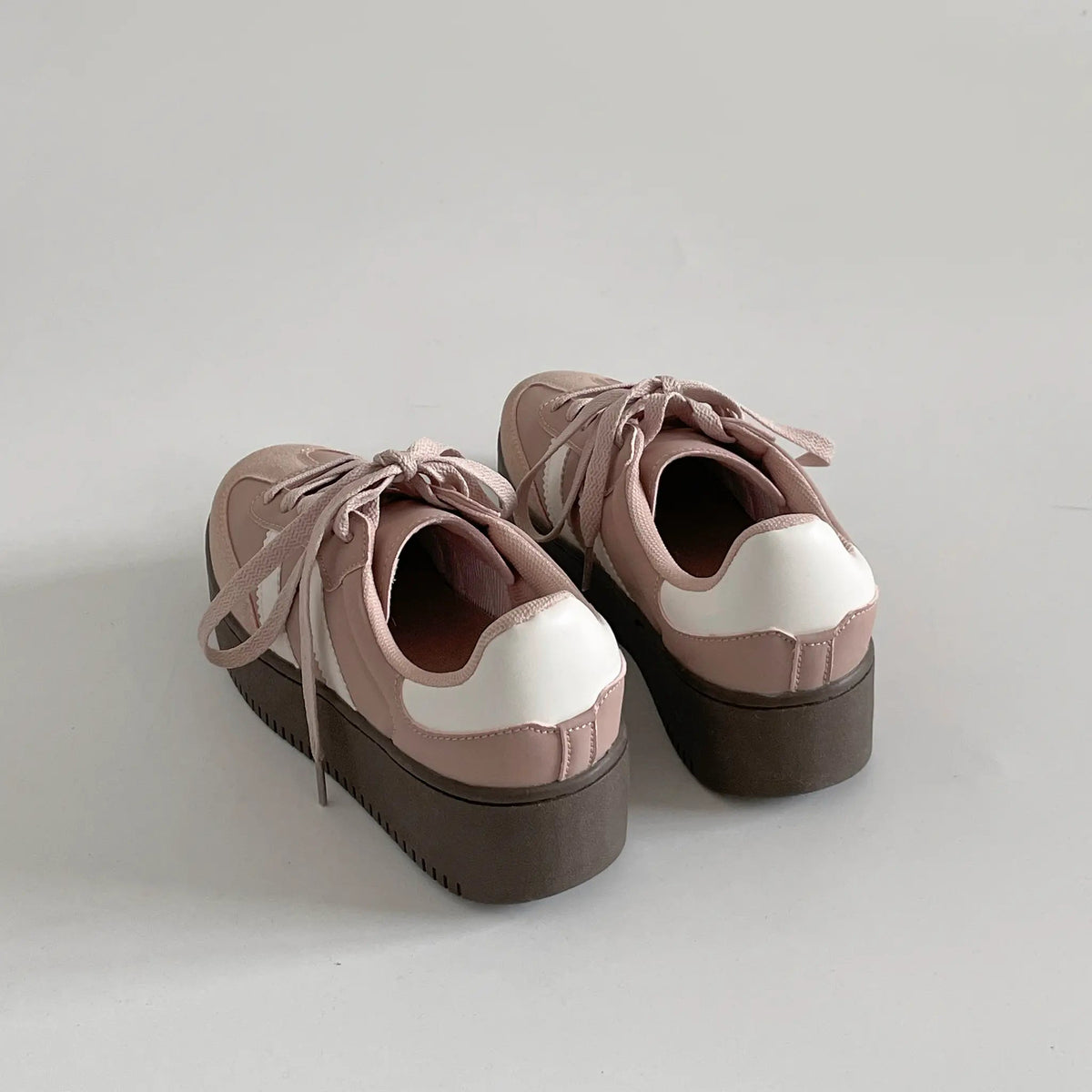 Shoes in Closet 軽量 厚底 ベーシック ダブルライン スニーカー 2448 スモークピンク SIC-2448_SK.PINK