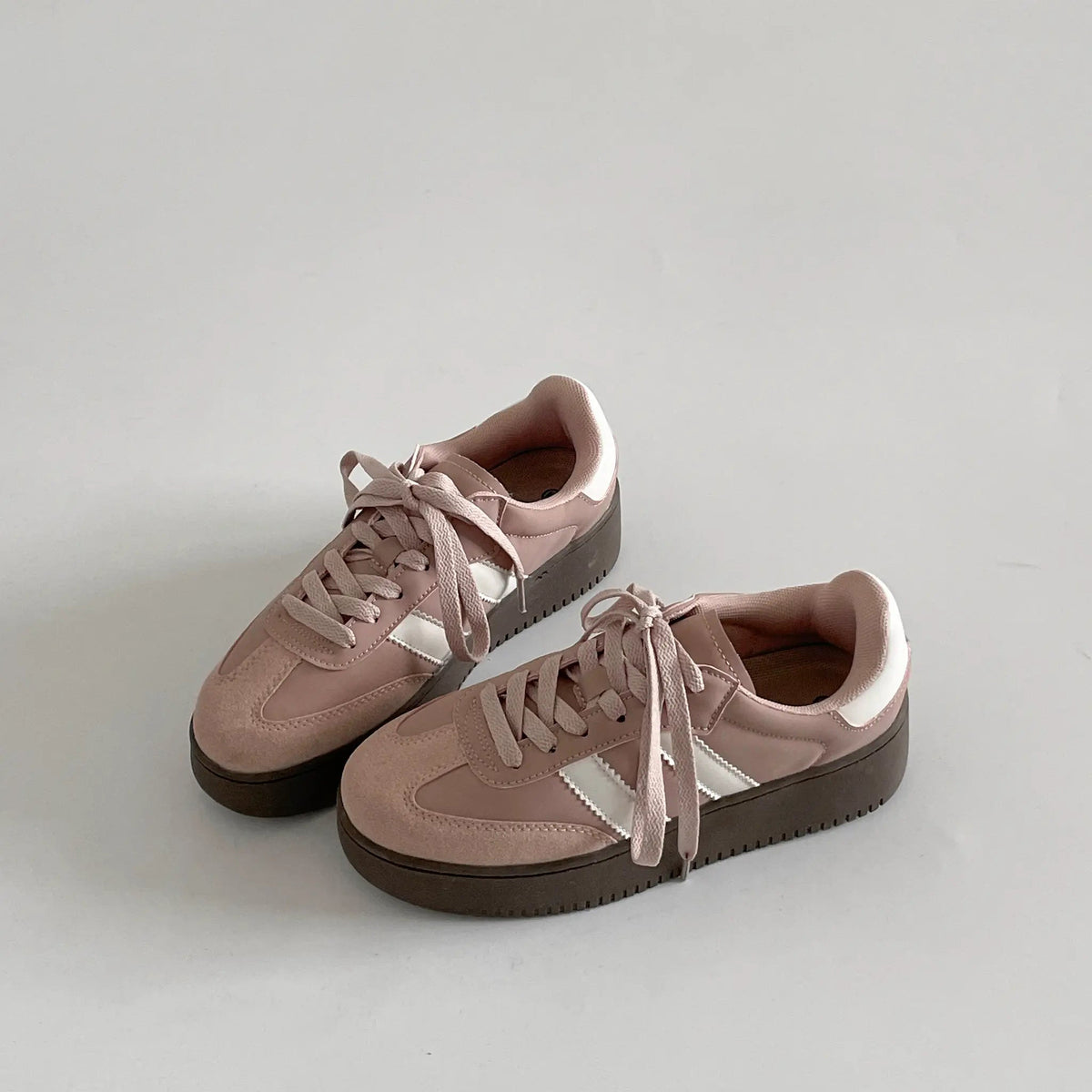 Shoes in Closet 軽量 厚底 ベーシック ダブルライン スニーカー 2448 スモークピンク SIC-2448_SK.PINK