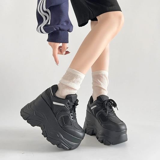 Shoes in Closet +10.5cm 厚底 ハイソール ラメMIX ボリューム スニーカー 536 ブラック SIC-536_BLK