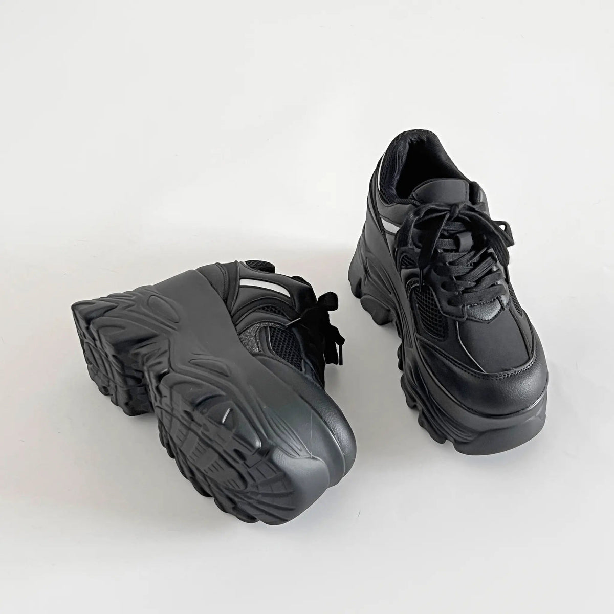Shoes in Closet +10.5cm 厚底 ハイソール ラメMIX ボリューム スニーカー 536 ブラック SIC-536_BLK