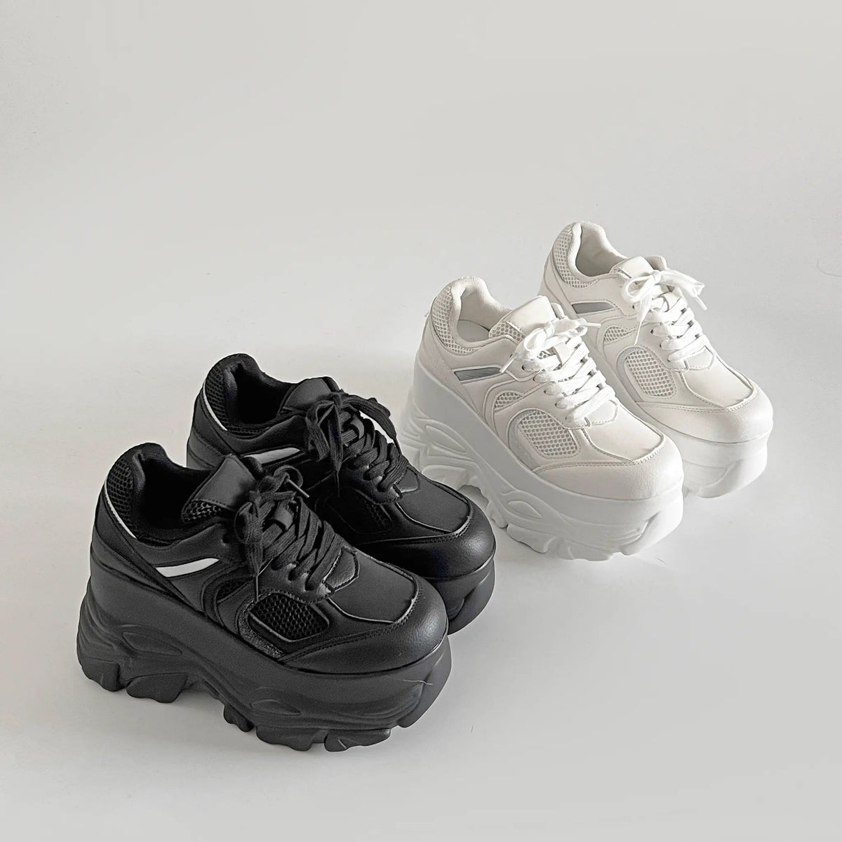 Shoes in Closet +10.5cm 厚底 ハイソール ラメMIX ボリューム スニーカー 536 ブラック SIC-536_BLK