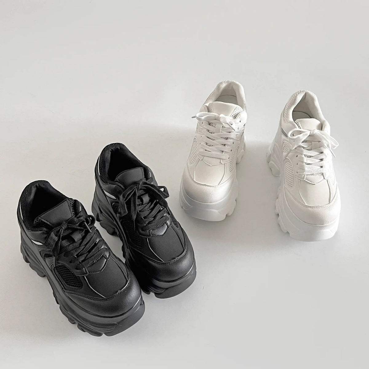 Shoes in Closet +10.5cm 厚底 ハイソール ラメMIX ボリューム スニーカー 536 ブラック SIC-536_BLK