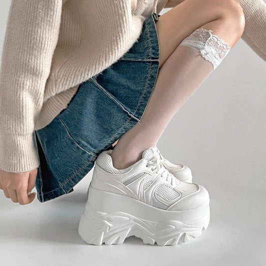 Shoes in Closet +10.5cm 厚底 ハイソール ラメMIX ボリューム スニーカー 536 ホワイト SIC-536_WHT