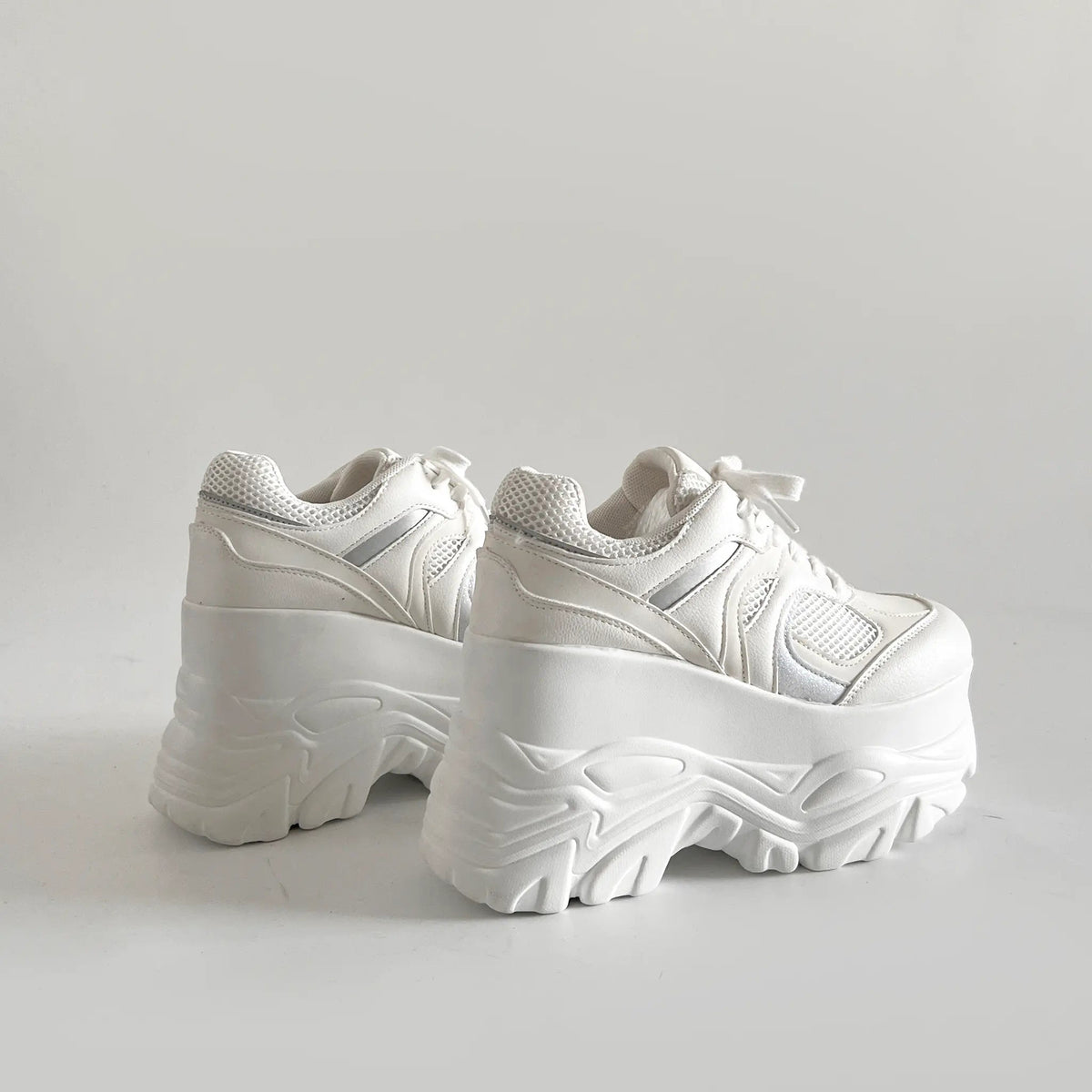 Shoes in Closet +10.5cm 厚底 ハイソール ラメMIX ボリューム スニーカー 536 ホワイト SIC-536_WHT