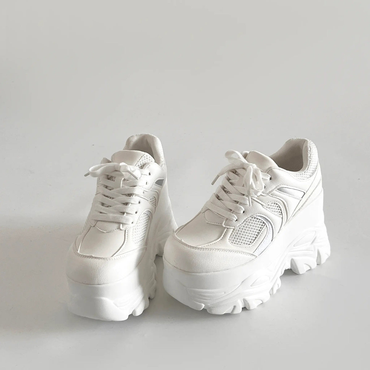Shoes in Closet +10.5cm 厚底 ハイソール ラメMIX ボリューム スニーカー 536 ホワイト SIC-536_WHT