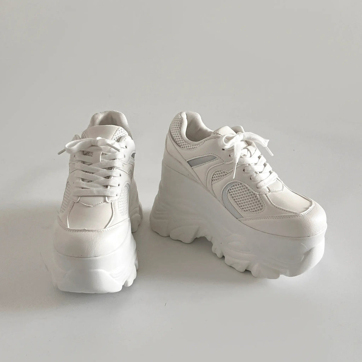 Shoes in Closet +10.5cm 厚底 ハイソール ラメMIX ボリューム スニーカー 536 ホワイト SIC-536_WHT