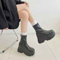Shoes in Closet 厚底 ダブルソール ストレッチ ショートブーツ 537 ブラック SIC-537_BLK